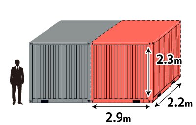 2.9m×2.2m×2.3mのレンタルボックス